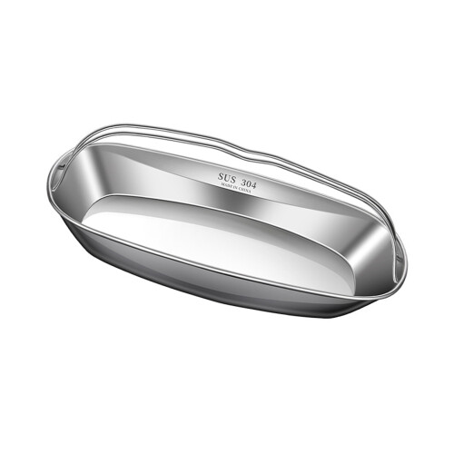 Stainless Steel Steaming Plate with Double Handle Fish Serving