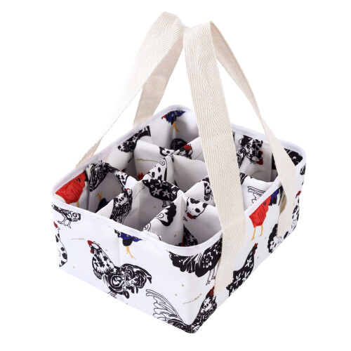 9 Compartment Eggs Collection Basket From Strong-White chicken