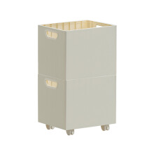 Functional Mobile Storage Box Featuring Smooth Wheels And-White
