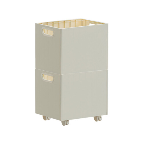 Functional Mobile Storage Box Featuring Smooth Wheels And-White
