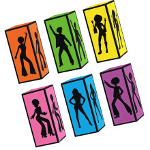6 stuks 70s 80s muziek thema feestdecoratie retro decoratieve