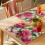 Tischsets mit rotem Blumenmuster, Leinenstruktur, 4er-Pack 4