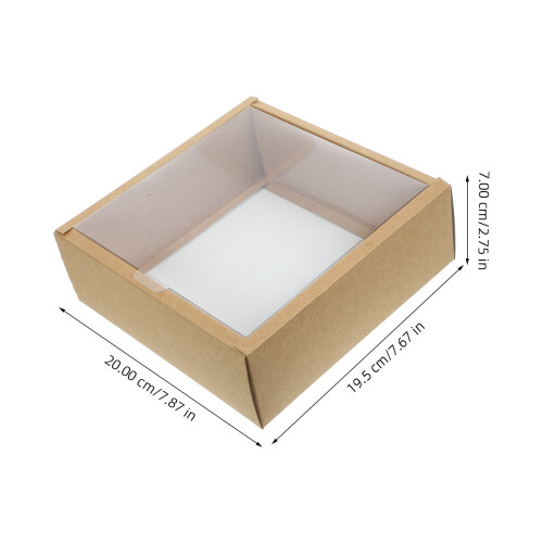 5 Κουτιά Δώρου με Διαφανές Καπάκι – Χαρτί & PVC, 7,86x7,66x2,75 1