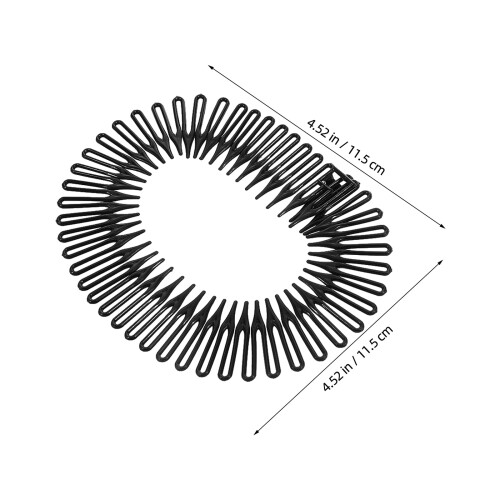 Pente de cabelo elástico preto com design de mola, delicado e flexível. 1