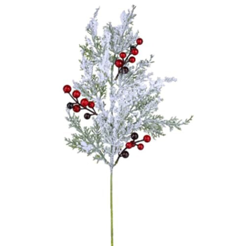 Fiori natalizi artificiali con bacche rosse, 12 pezzi 1
