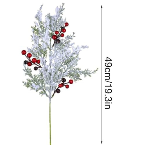 Fiori natalizi artificiali con bacche rosse, 12 pezzi 2