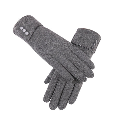 Damen-Fleece-Winterhandschuhe mit Touchscreen, Beige, Größe M 2