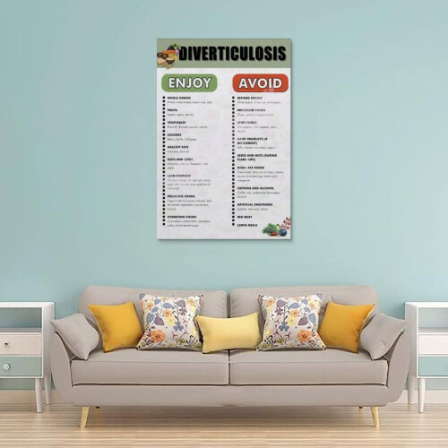 Pôster com tabela alimentar para diverticulose, 61 x 91 cm (24 x 36 polegadas) 1