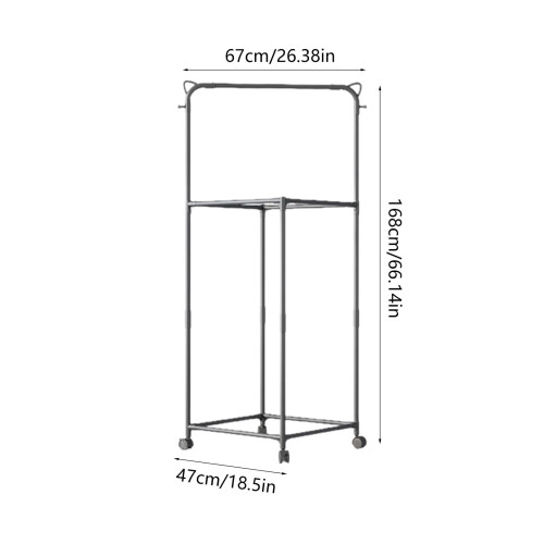 Rotating Floor Standing Clothes Hanger Black 168 cm 2