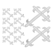 24Pcs Silver Embroidered Cross Patches for Clothing Iron on Applique