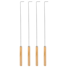 4Pcs Meat Grinder Cleaning Hook With Wood Handle For Grinder Grooves