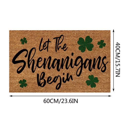 Πατάκι εισόδου St. Patrick's Shamrock Welcome – Πατάκι εξωτερικού χώρου βεράντας, πλενόμενο, 2