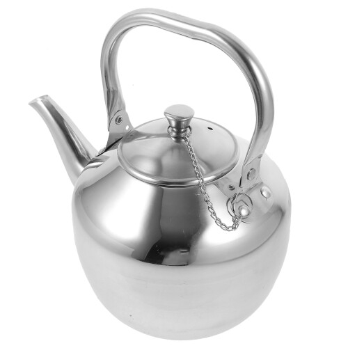 3Pcs Silver Stainless Steel Tea Kettle with Handle Compact Kitchen Use