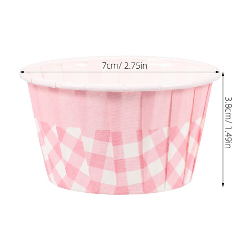 50 Pcs Cupcake Wrappers Liners Grease-proof Paper Cups Pink 1
