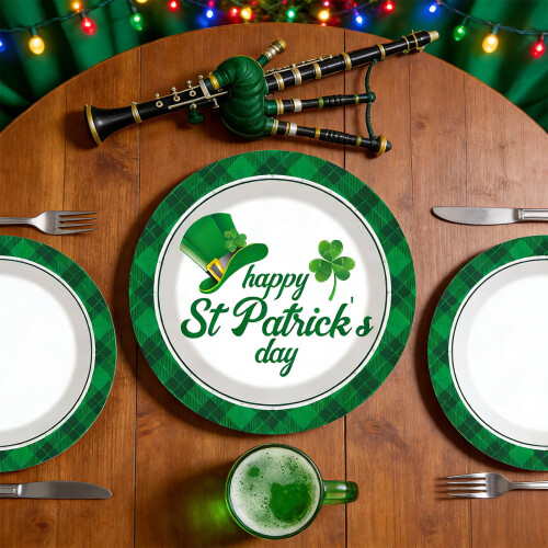 Service de vaisselle jetable pour la Saint-Patrick (51 pièces) 1