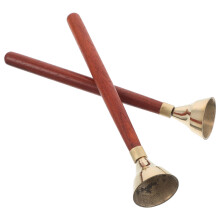 4Pairs Kids Hand Bells Set Brown Percussion Bells Handheld Music Toys