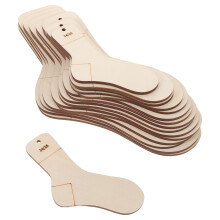 48Pcs Versatile Khaki Wood Sock Display Molds for Knitting Crochet Use