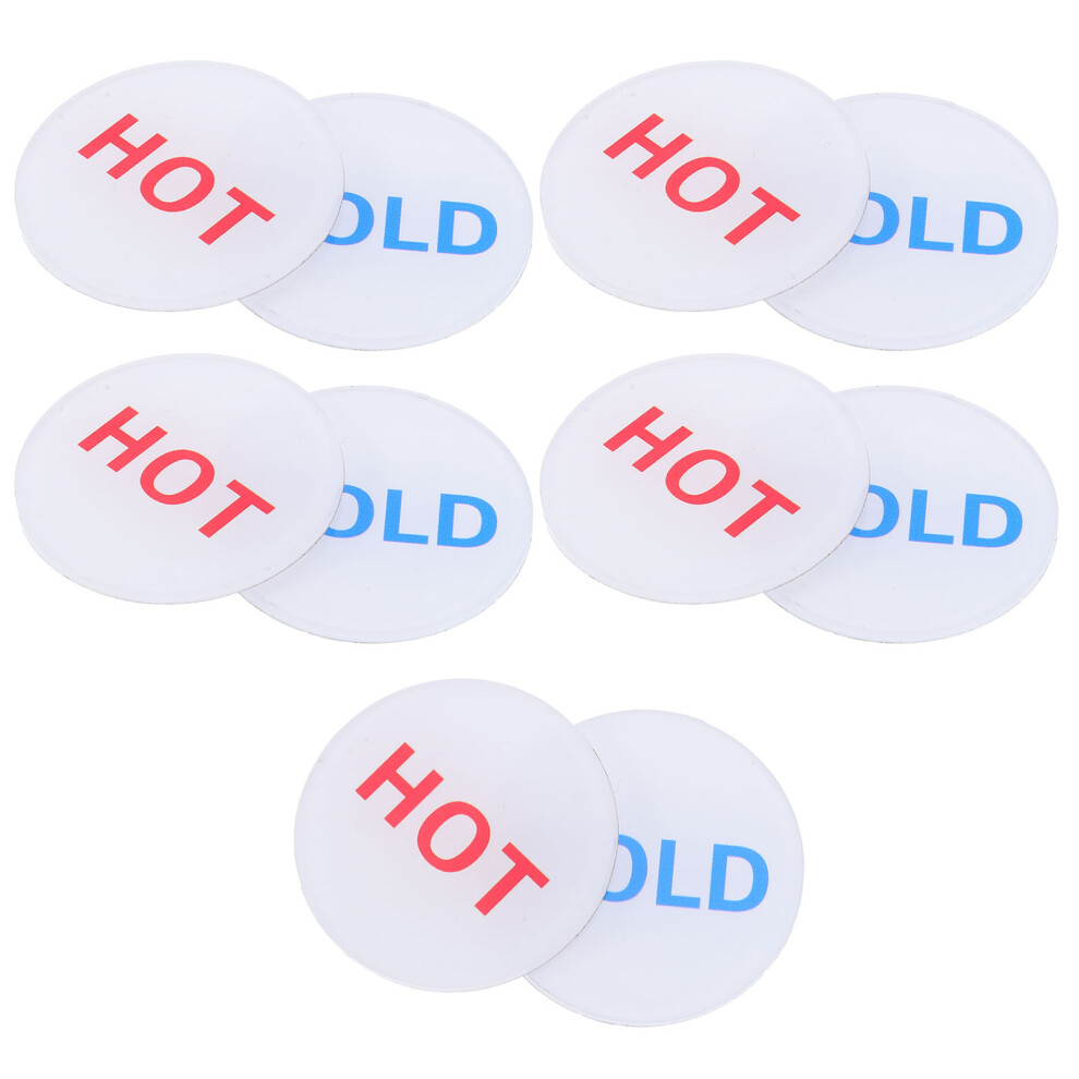 20Pcs Easy Peel Hot Cold Acrylic Sink Labels For Home Faucet Markers 3672484290887