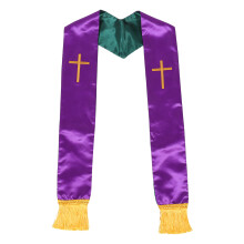 Multi-Color Thin Fabric Wedding Stole for Clergy with Embroidery