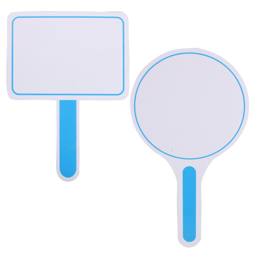 2Pcs Handheld Blue Foam Voting Paddles with Dry Erase Writable Surface