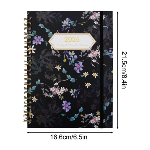 Agenda Semanal e Mensal 2026A5, Capa Dura, 21 x 14,7 cm (8,3 x 5,8 polegadas) 2