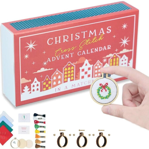Set Calendar de Advent pentru Crăciun cusut în cruce – 24Mini 1
