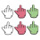 6PCS Funny Middle Finger Suction Cup Decal Multicolor for Phone Tablet 2