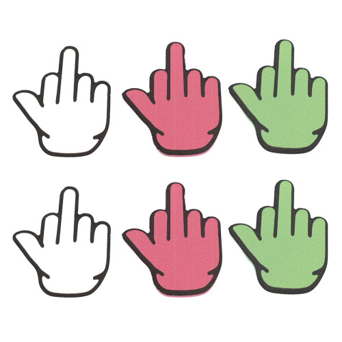 6PCS Funny Middle Finger Suction Cup Decal Multicolor for Phone Tablet 1