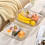 Modern PET Plastic Serving Platter With Golden Edges-Clear S 2