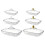 Modern PET Plastic Serving Platter With Golden Edges-Clear S 4