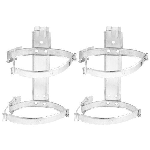 8Pcs Silver Metal Fire Extinguisher Wall Mount Bracket for Home Office 1