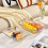 Modern PET Plastic Serving Platter With Golden Edges-Clear S 5