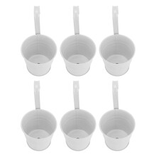 10 Stück Weiße Metall-Blumenkübel mit abnehmbaren Haken, 10 cm oberer Durchmesser
