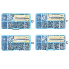 4 Set Eyeglass Sunglass Repair Kit with Screws Tweezers Screwdriver Tiny Screws Nuts Assortment