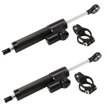 2X Universal Steering Damper Motorcycle Stabilizer Linear Reversed Safe Control CNC for MT09 MT07 YZF R1 R6 Black