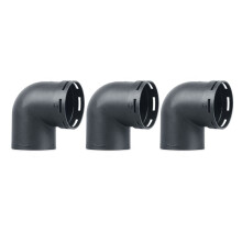 3pcs 60mm Car Heater Warm Air Ducting Pipe Elbow Outlet Connector Black Plastic Replacement Accessories Outlet Connector