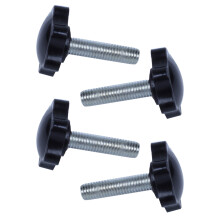 4 Pcs M8 x 30mm Male Thread 32mm Star Clamping Knob Black