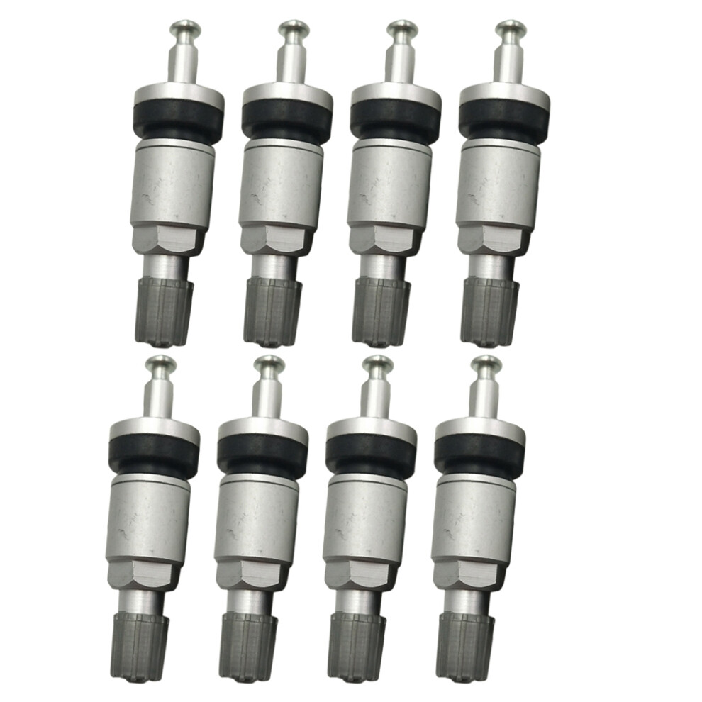 8Pcs Tpms Tire Valves For Alloy Tubeless Valve For Tyre Pressure Monitoring System Sensor Valve Stem Repair Kit Silver 6031329053488