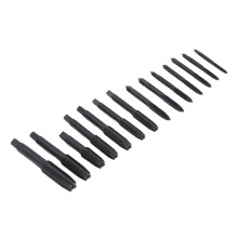 Juego de 14 machos para roscar, 1/4-28NF-1/2-13NC, negro