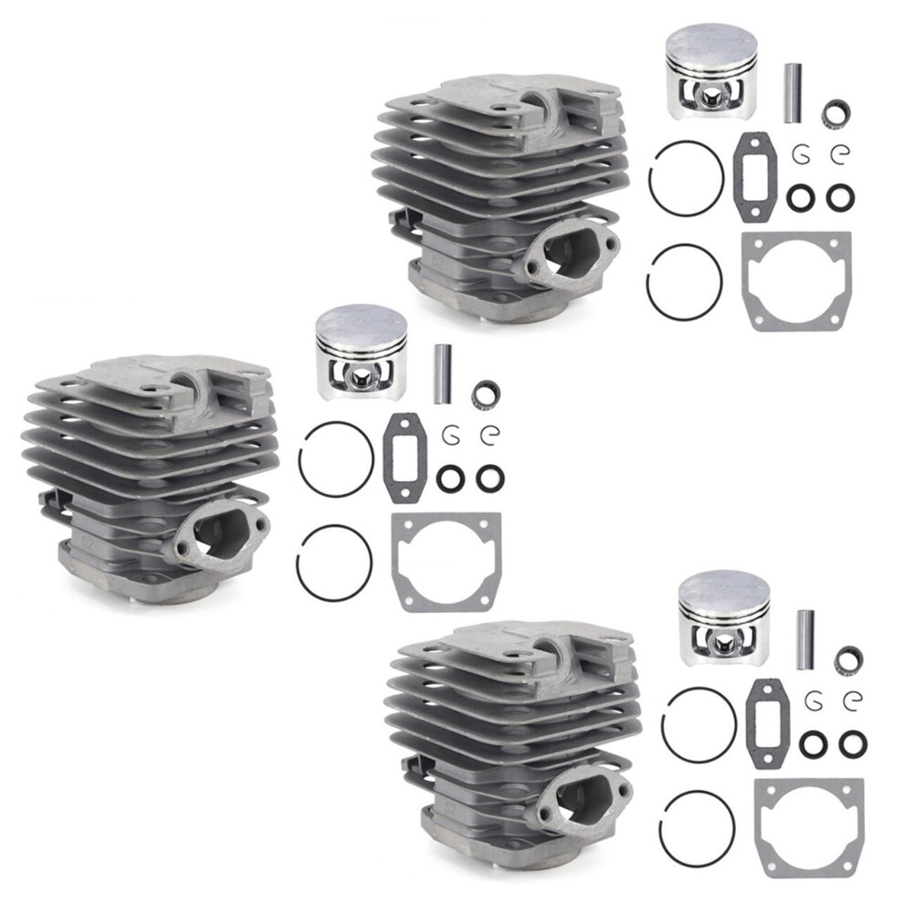 3 Set Diameter 45Mm Chainsaw Cylinder And Piston Set Fit 52 52Cc Chainsaw Spare Parts For Gasoline/Oil Chainsaw Spares Silver 6031370471613