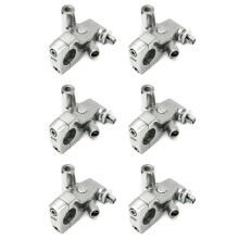 6pcs 25mm 1inch Motorcycle Clutch Lever Mount Holder for Shadow 600 VT750 Silver Aluminum Alloy
