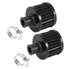 2X 13mm Oil  Breather Cold Air Filter Fuel Crankcase Engine for Car Color:Silver