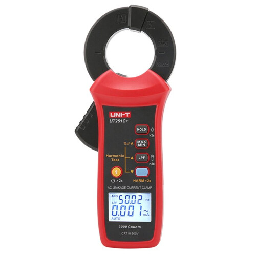 UNIT UT251C+Current Leakage Clamp Meter Pliers Ammeter Digital Professional AC Current Leak Tester