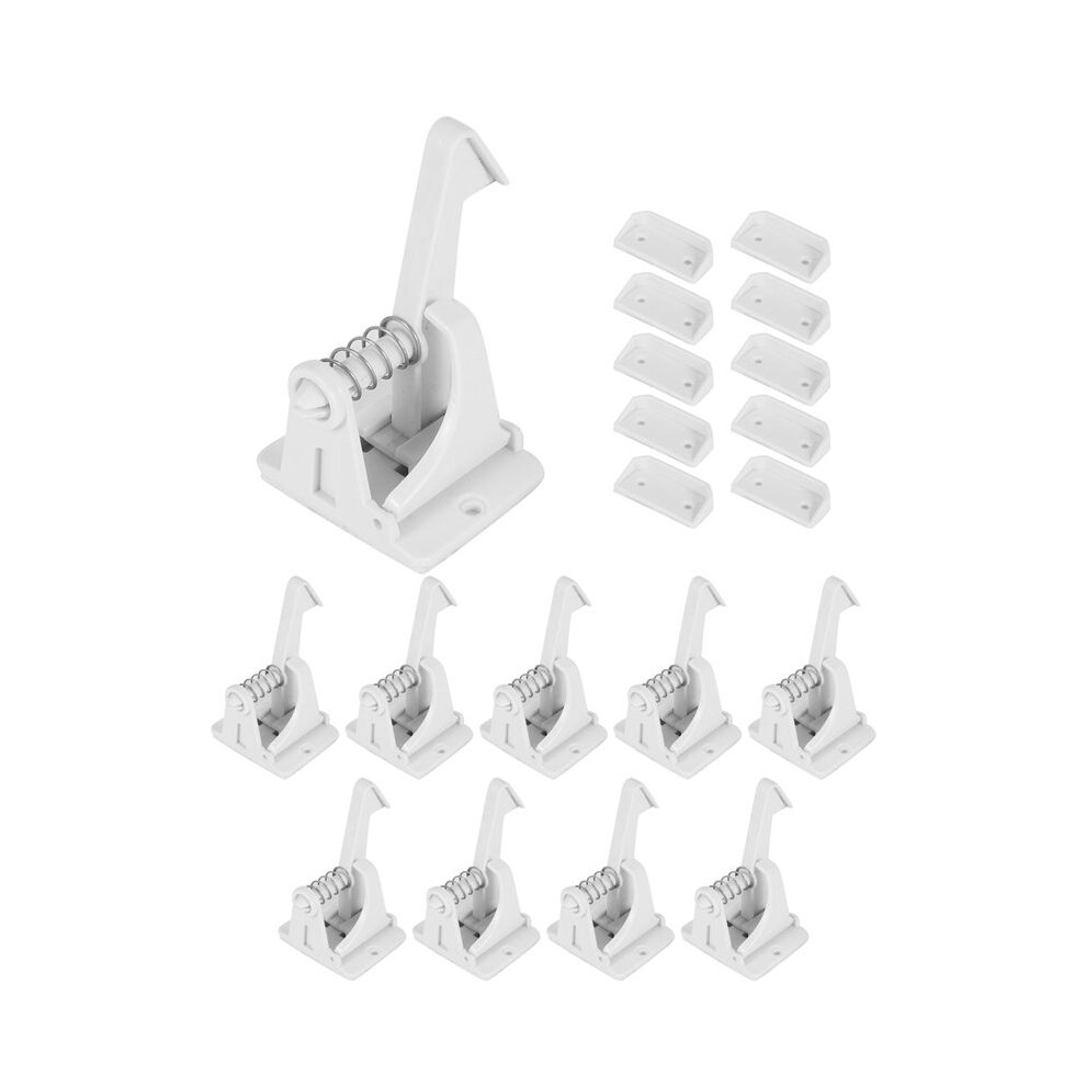 10Pcs Cabinet Locks Child Safety Latches Baby Safe Magnetic Drawer Cupboard Lock Kids Adhesive Proof Cabinet Locks White Tauoh