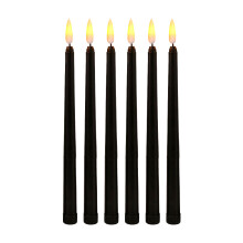 Pack of 6 Black LED Birthday Candles,Yellow Flameless Flickering Battery Operated LED Halloween Candles