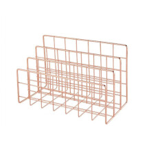 Organizador de Mesa de Malha de Metal Classificador de Cartas de Mesa Bandeja de Correio Organizador de Arquivos Office Home Apoios de Livros Suporte