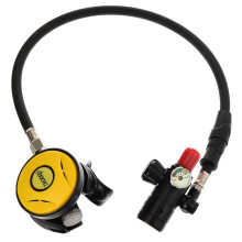 DIDEEP Diving Equipment for 1L Scuba Oxygen Cylinder Breathing Valve Snorkeling Diving Air Tank Regulator with Mouthpiece,Silver