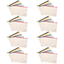 40 PièCes SéRies Sac à CosméTiques en Toile Sac à GlissièRe en Toile Trousse à Crayons Bricolage  Sac à la Main Bricolage Artisanat éCole
