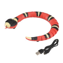 Jouet de Serpent à DéTection Intelligente, Jouets Interactifs pour Chat Jouet de Serpent éLectrique de Simulation RéAliste Rechargeable par USB