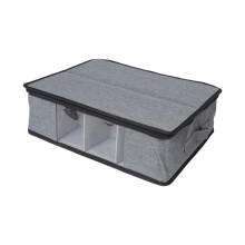 Mug and Cup Storage Box, Coffee Mug Organizer Tea Cup Storage Container, Glass Mug Storage Chest Case with Dividers